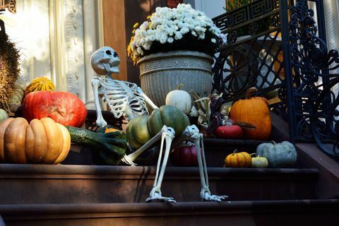Halloween-versieringen, Gramercy Park, NY