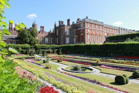 elsüllyedt kert Hampton Court palotájában