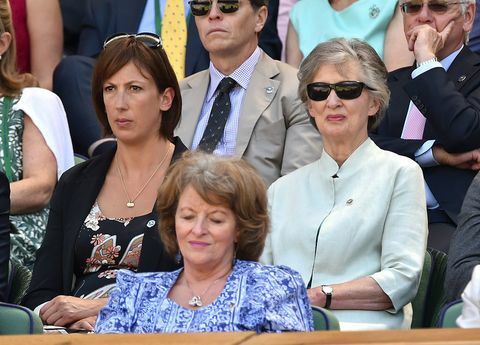 Miranda Hart y su madre Diana (Dee) Hart Dyke - tenis de Wimbledon, 2014