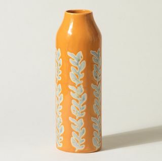 Vaso de cerâmica laranja clementina