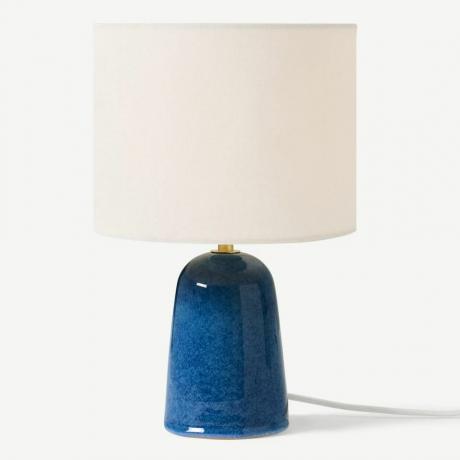Lampa stołowa Nooby, niebieska reaktywna szkliwiona ceramika