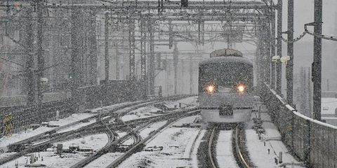सर्दी, परिवहन, ट्रैक, रेलवे, रोलिंग स्टॉक, ठंड, मोटर वाहन प्रकाश, बर्फ, बिजली, ट्रेन, 