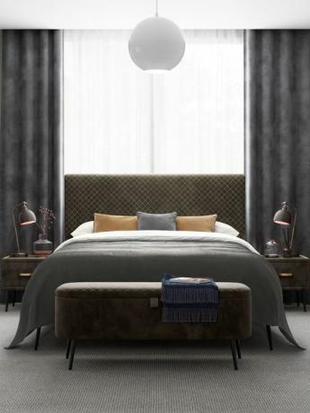 armazón de cama tapizado con acabado de terciopelo ren, hermosa colección de la casa en sueños