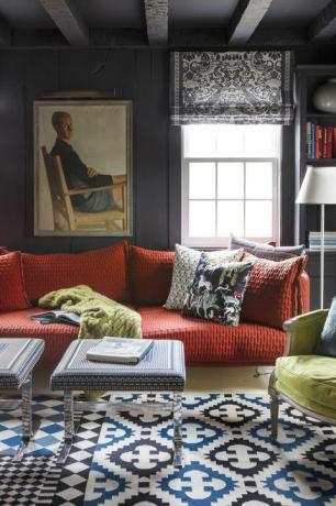 Sala de estar, habitación, muebles, sofá, diseño de interiores, azul, rojo, propiedad, pared, hogar, 