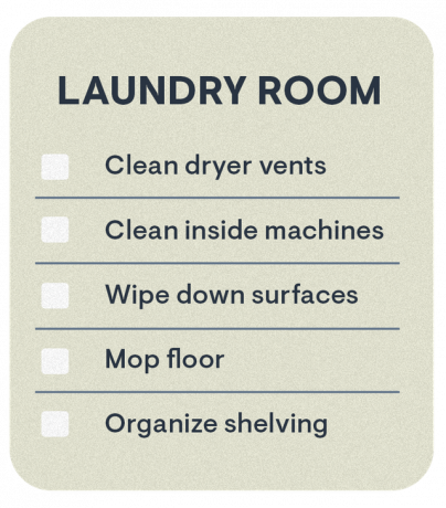 grafico della lista di controllo per la pulizia della lavanderia