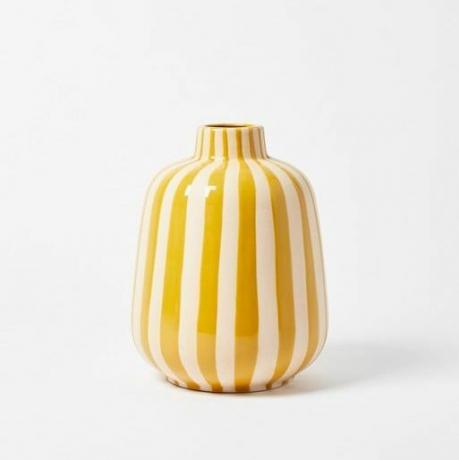 Vaso de cerâmica amarelo Riviera Stripe