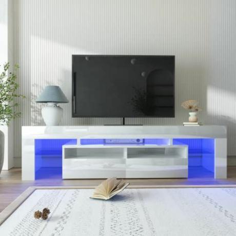 Moderne glanset LED TV-stativ