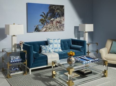 Sala de estar, Muebles, Azul, Habitación, Sofá, Diseño de interiores, Propiedad, Mesa, Mesa de centro, Turquesa, 