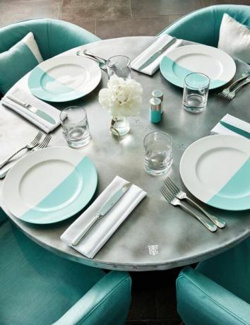 Mėlyna, žalia, vandens, turkio, staltiesė, indų komplektas, turkis, stalas, žalsvai mėlyna, indai, 