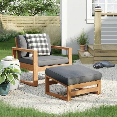 Chaise de patio avec repose-pieds Nygil