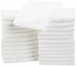 Panos de banho de algodão AmazonBasics, 24 unidades, brancos