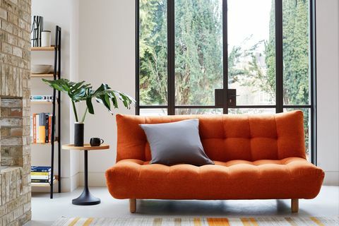 turuncu kanepe oturma odası tasarımı yaşam alanı ve topoloji iç mekanlar küçük uzay yaşamı