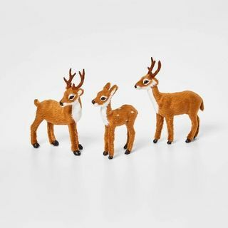 3 stk. Mini hjorte dekorative figurer 