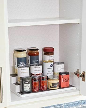 Тристепенен кухненски шкаф с нехлъзгащи се шкафове / Органайзер за рафтове