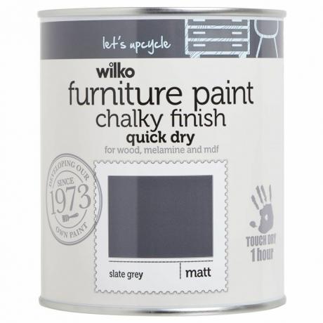 Wilko Quick Dry Chalky møbelmaling (skifergrå)