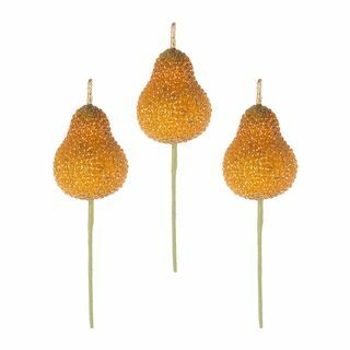 Beaded Artificial Pear Pick - Sæt med 3