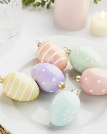 6 Skleněné ozdoby na velikonoční vajíčka