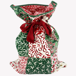 Kalėdų džiaugsmo patchwork audinio dovanų maišelis
