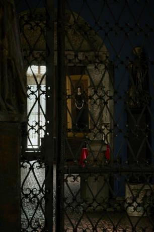 portret isabella stewart gardner în spatele unei porți