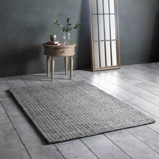 Texturovaný jutový koberec Mikaela ve stříbrné a šedé barvě